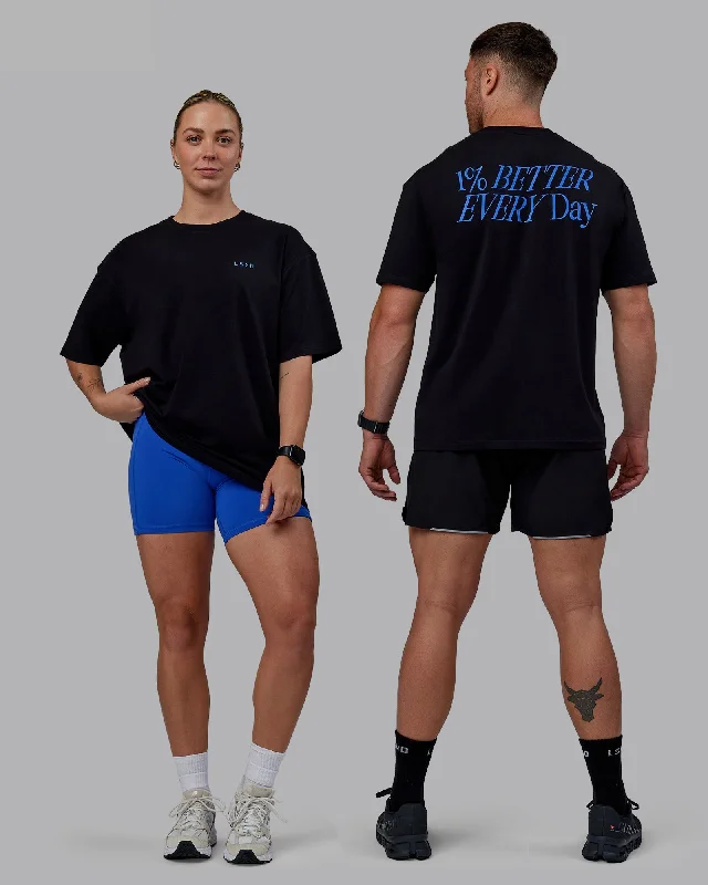 Big Discounts Unisex VS6 FLXCotton Tee Oversize - Black-Power Cobalt