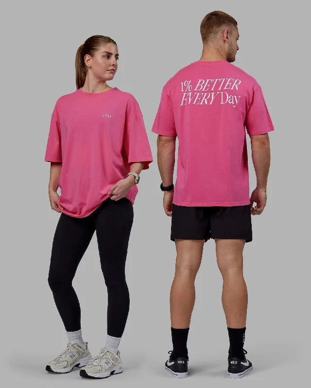 Super Sale Unisex VS6 FLXCotton Tee Oversize - Carmine Rose-White