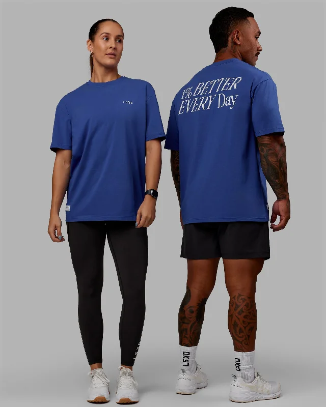 Super Deal Unisex VS6 FLXCotton Tee Oversize - Power Cobalt-White