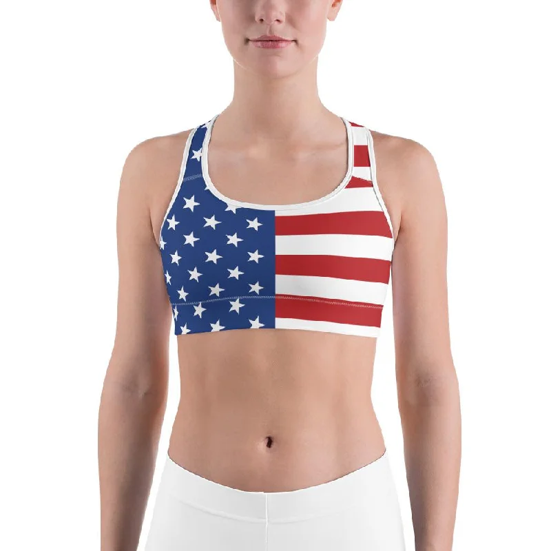Grand Opening Sale USA Stars & Stripes Sports Bra