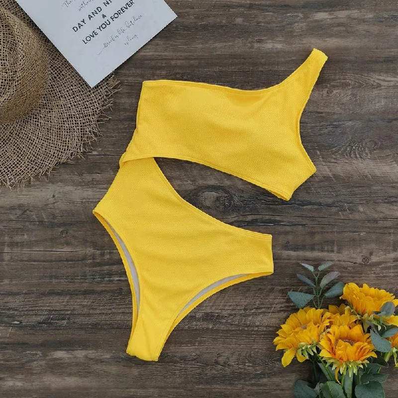 Get It Before It’s Gone Yellow Cutout Swimsuit