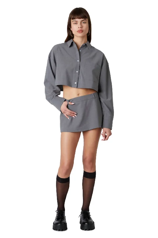 Limited Stock Ariel Skort In Charcoal