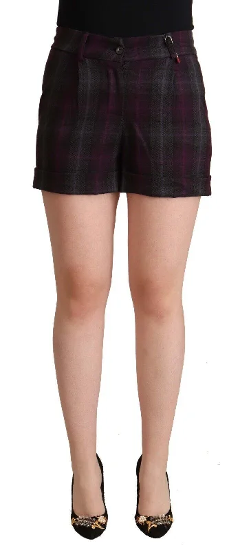 Big Discounts BENCIVENGA  Checke Mid Waist Folded Hem Women's Shorts