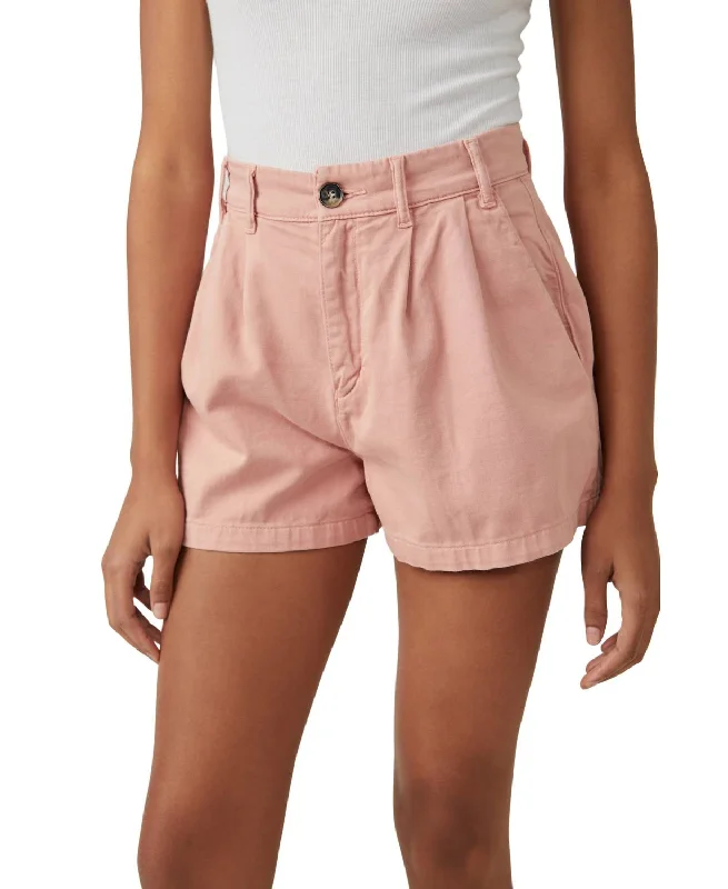 Hurry In Billie Chino Shorts In Petal