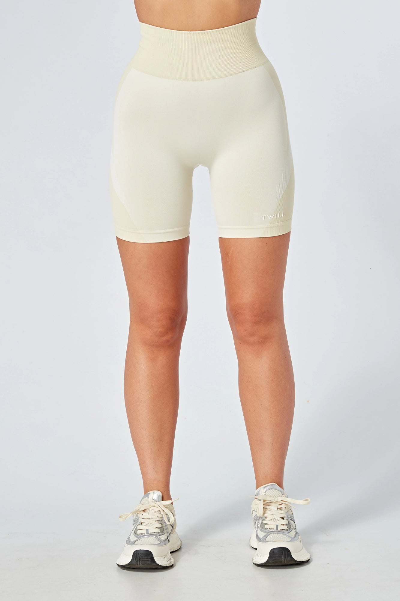Year-End Sale Twill Active Recycled Colour Block Body Fit Cycling Shorts - Stone