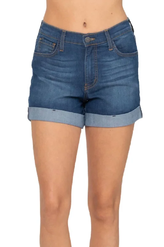 Daily Deals High Waist Cuffed Short In Dark Wask