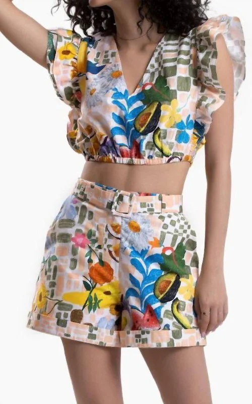 Warehouse Sale Jennie High Waist Picnic Shorts In Multi