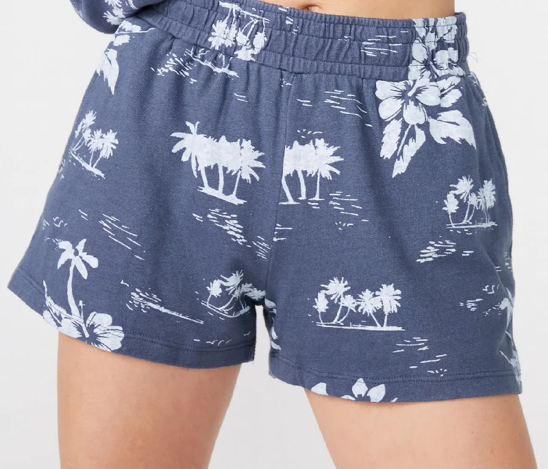 Don't Wait "new" Hawaiian Vintage Ex Boyfriend Shorts In Blue Steel