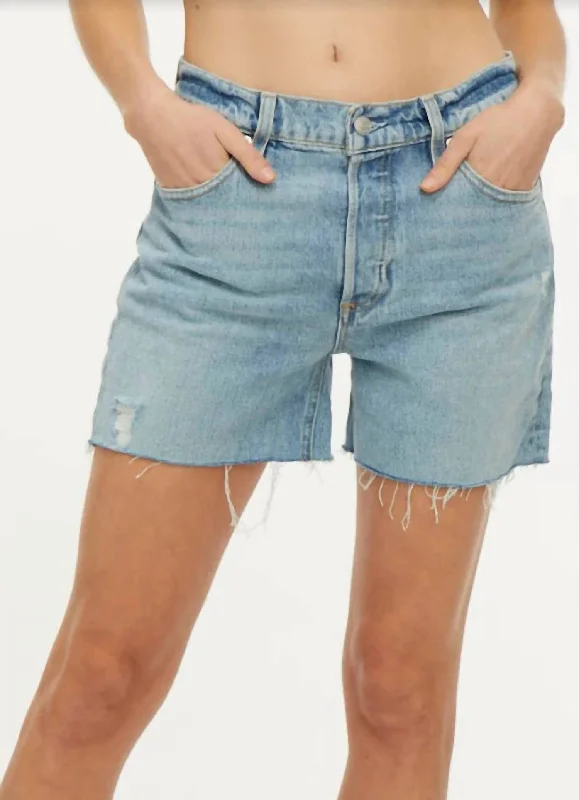 Must-Have Deals Raw Hem Denim Short In Blue