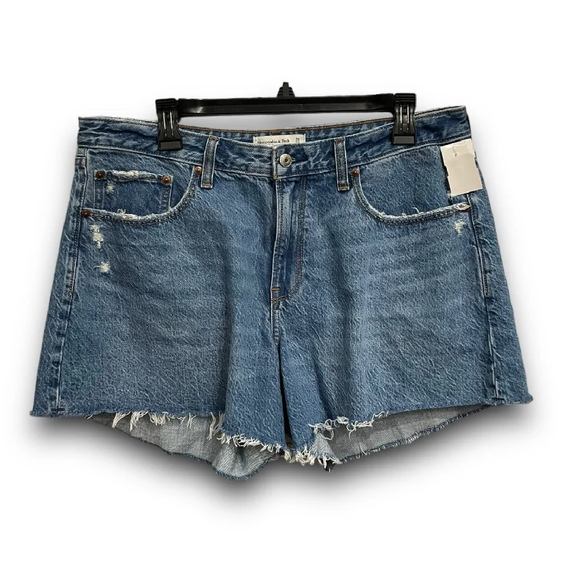 Exclusive Offers Shorts By Abercrombie And Fitch In Blue Denim, Size: 12