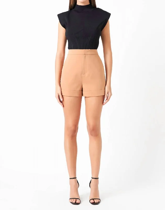 Weekend Flash Sale Tailored Shorts In Tan