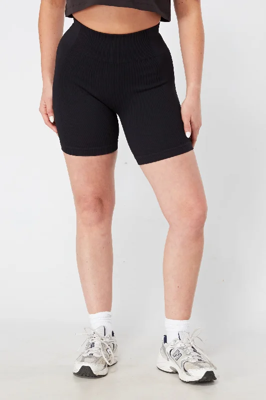 Major Savings Twill Active Rib Cycle Short - BLACK
