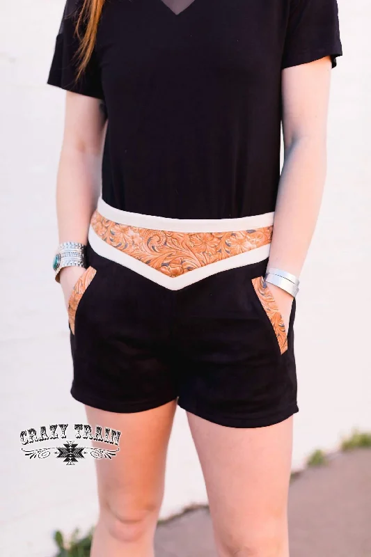 Extra Discounts Whistle Britches Tooled Leather Shorts In Black