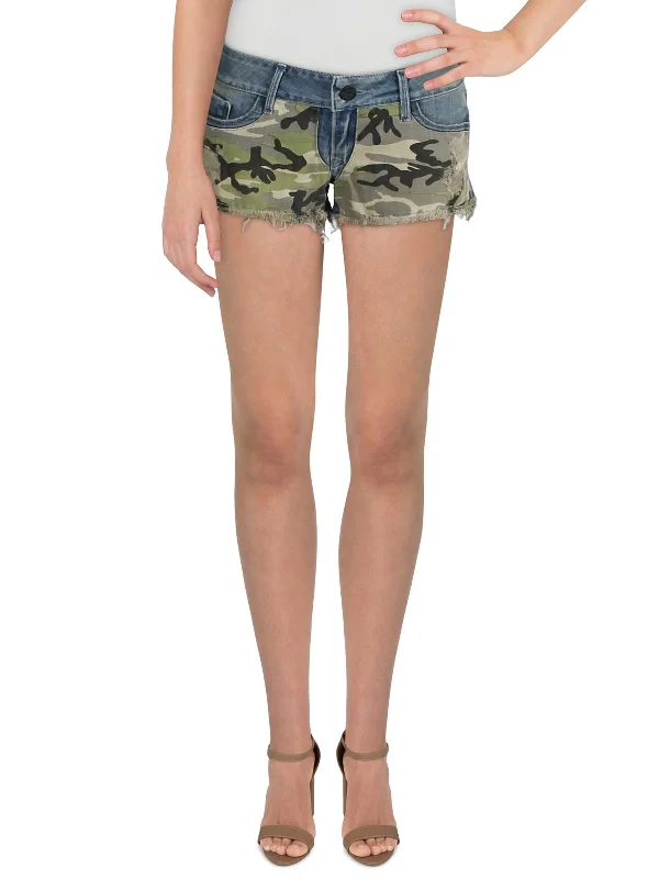 Closeout Womens Camo Distressed Cutoff Shorts