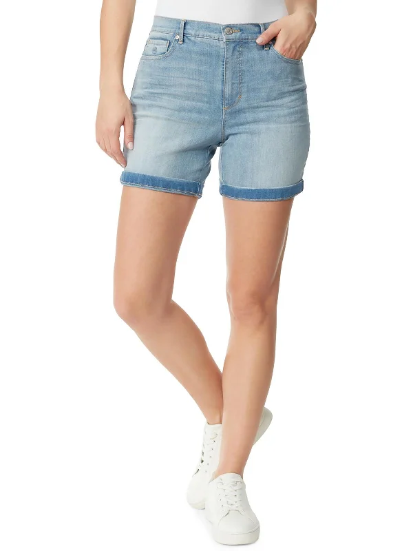 Super Deal Womens High Rise Mini Denim Shorts
