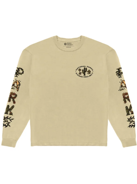 Deep Discounts 90s Doodle Parks Long Sleeve Tee - Khaki