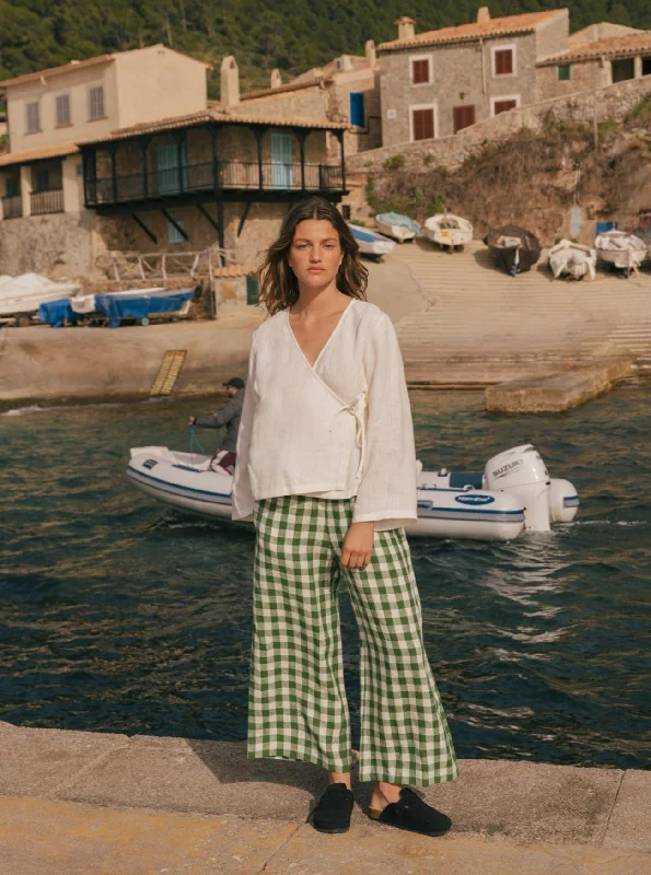 Value Deals Adele Wrap Linen Top - White