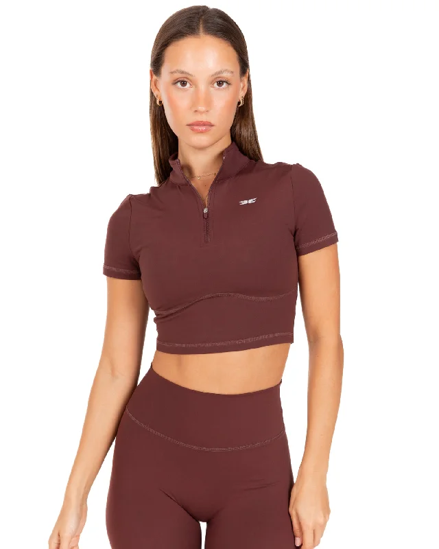 Exclusive Online Offer Auraluxe Crop Tee - Decadent Chocolate