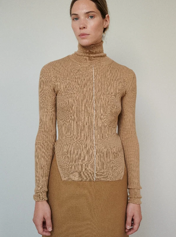 Seasonal Clearance Austėja Merino Wool Turtleneck - Nutmeg