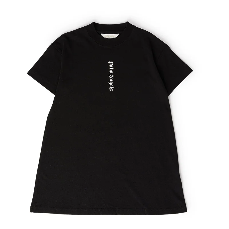 Special Discount Black Logo Print T-Shirt Dress