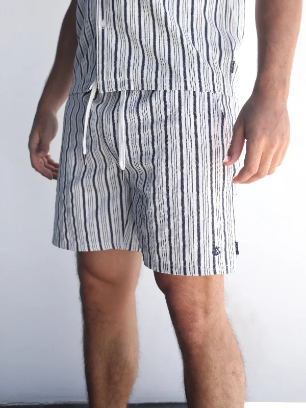Can't Be Beat Assisi Stripe Shorts - Navy