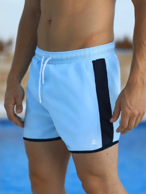 Bargain Bin Poso Swim Shorts - Light Blue/Navy