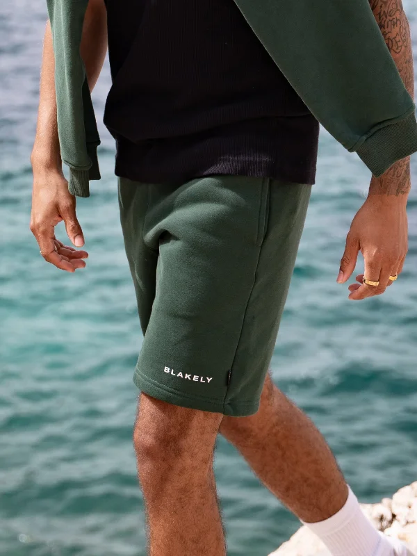 Buy Now Riviera Initial Jogger Shorts - Dark Green