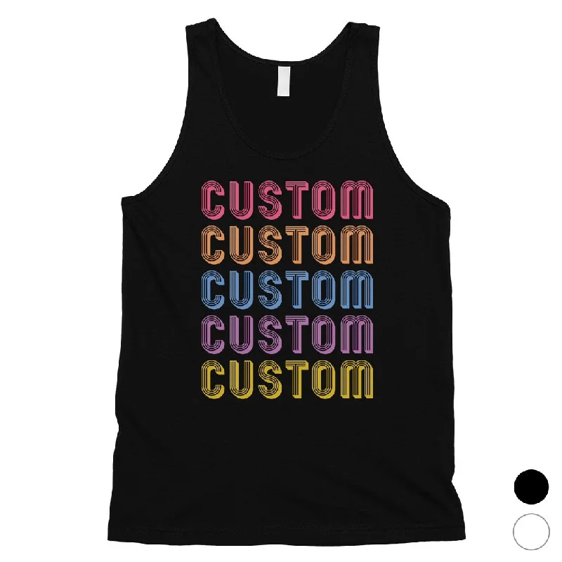 Final Clearance Colorful Multiline Text Fantastic Cool Mens Personalized Tank Tops