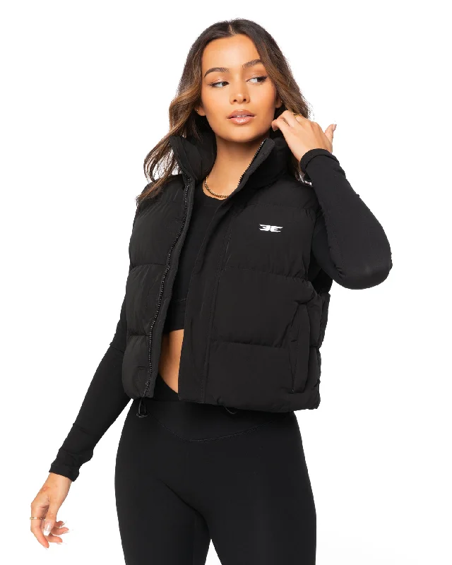 Exclusive Offers Cropped Puffer Vest - Black
