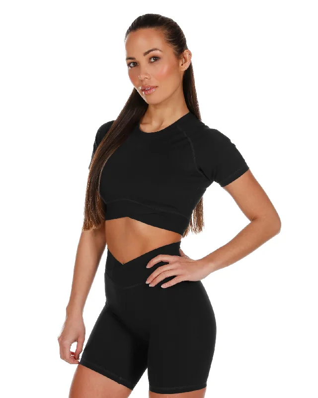 Online Only Cross Over Tee - Black