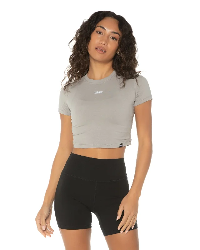 Epic Deals Elite Crop Tee - Smokey Grey