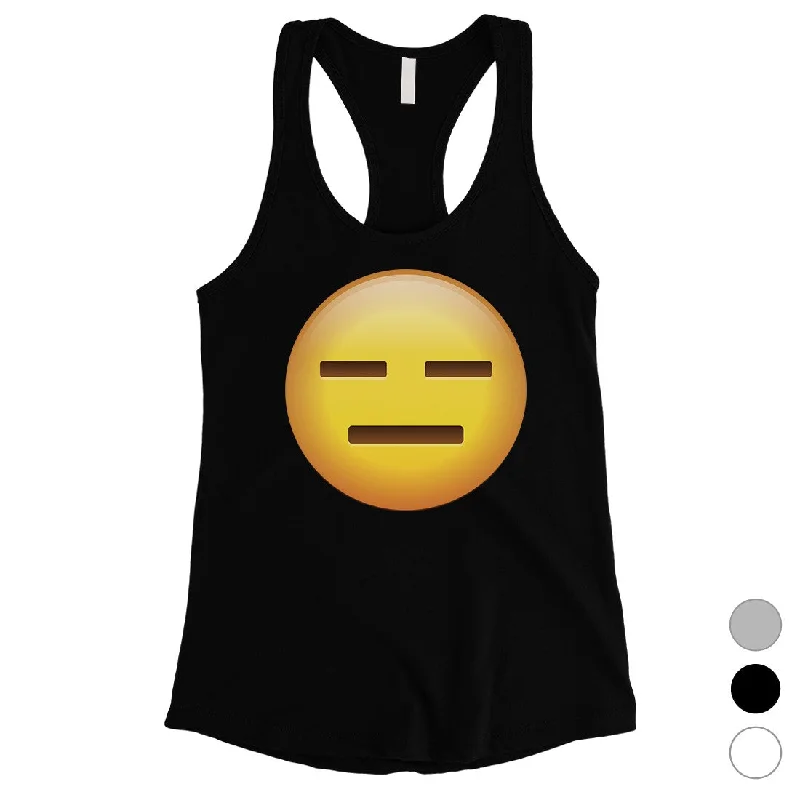 Instant Discount Emoji-Emotionless Womens Simple Basic Dramatic Funny Tank Top Gift