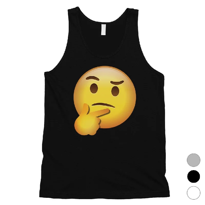 Closeout Emoji-Thinking Mens Silly Questioning Cool Tank Top Birthday Gift