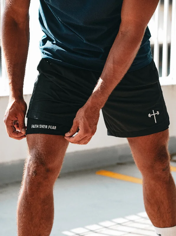 Stock Clearance Faith Over Fear Liner Shorts