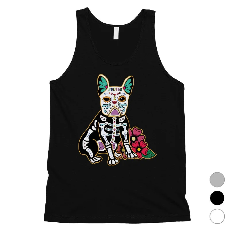 The Best Prices Frenchie Day Of Dead Funny Halloween Costume Cute Mens Tank Top
