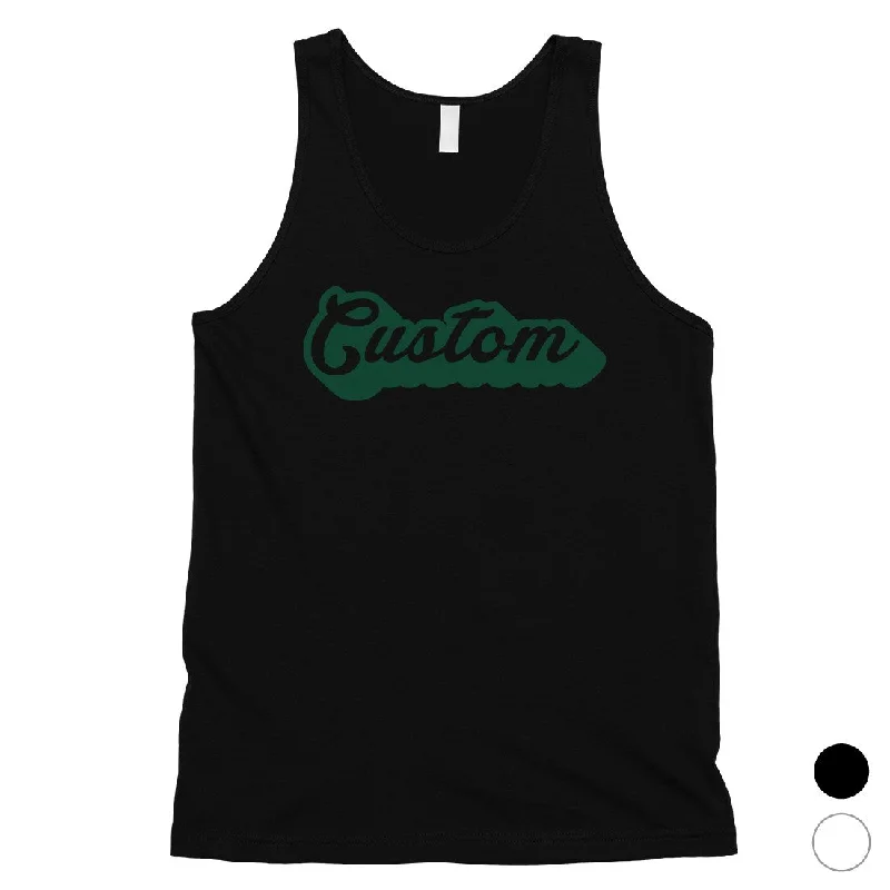 Seasonal Clearance Green Pop Up Text Classic Cool Custom Mens Personalized Tank Tops