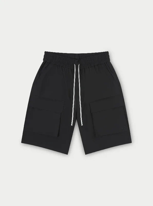Discount Mania HEAVYWEIGHT TECHNICAL CARGO SKATE SHORT - BLACK