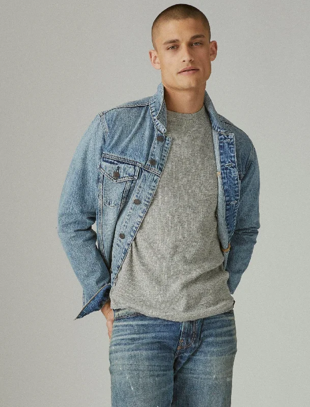While Supplies Last Lucky Brand Men's Garment Dye Thermal Crew
