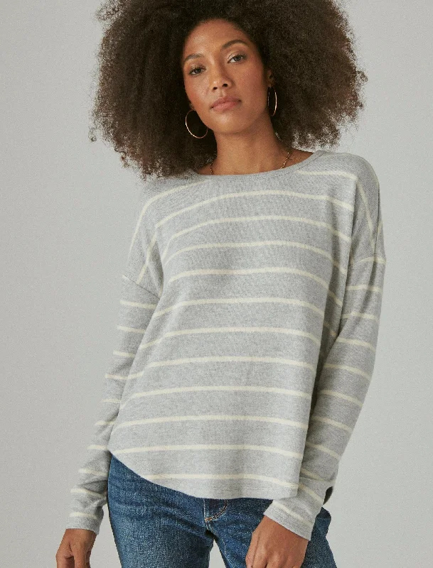 Super Sale Lucky Brand Womens Cloud Jersey Long Sleeve Crew