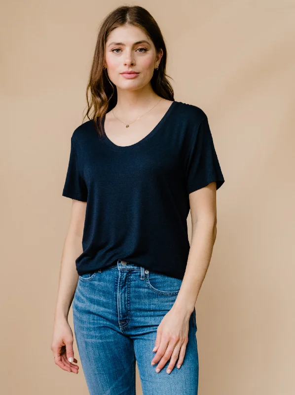 Deal of the Week Mae Drapey Tee - Black