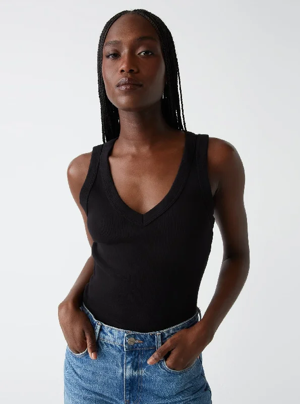 Crazy Deals Maya V Neck Tank - Black
