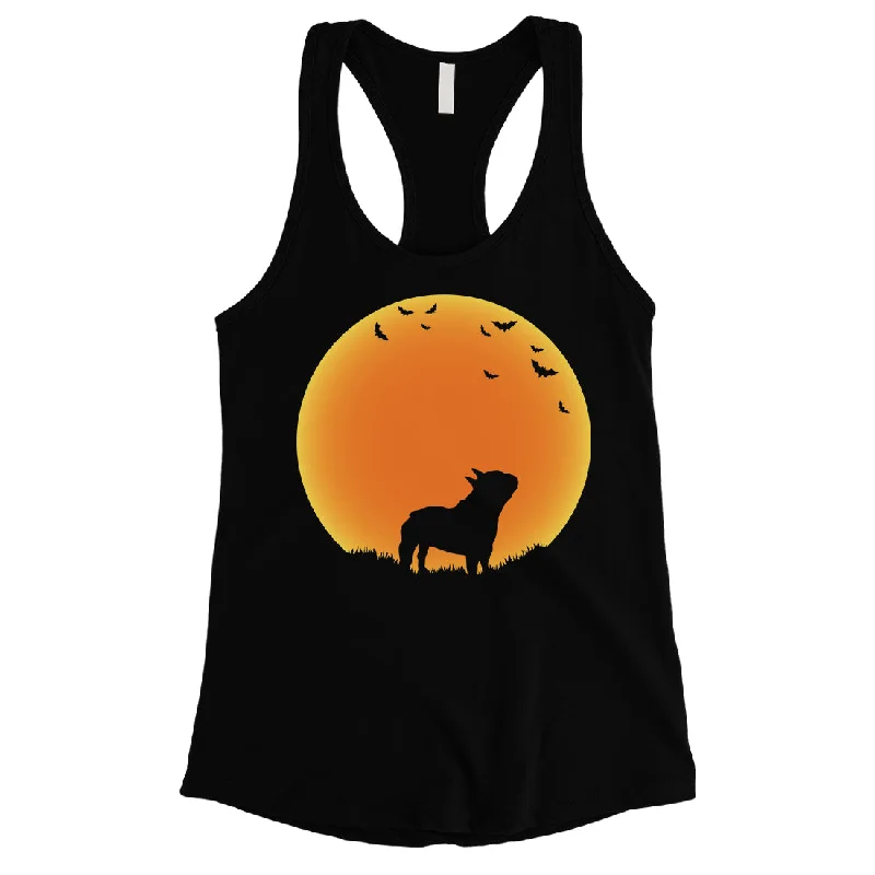 Savings Galore Moon French Bulldog Halloween Costume Funny Womens Tank Top