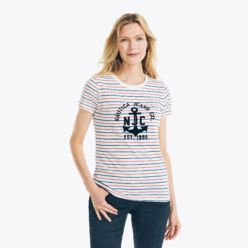 Deep Discounts Nautica Womens Nautica Jeans Co. Striped T-Shirt