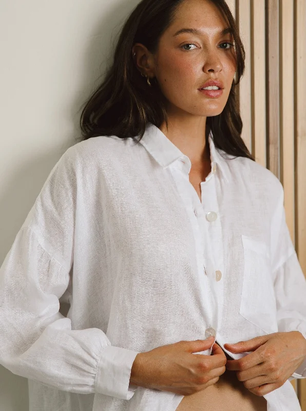 Amazing Deals Nusa Button Up Top - Ivory