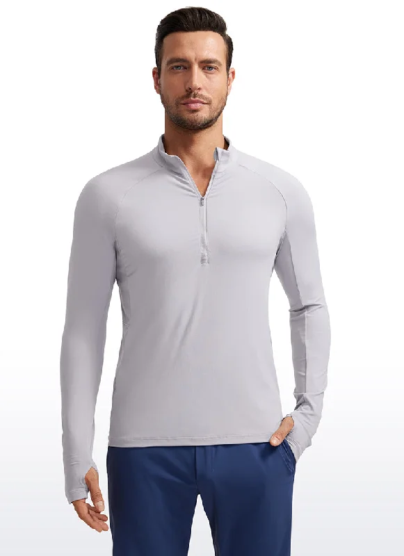 Today’s Deal Brushed Half Zip Long Sleeve with Thumbhole