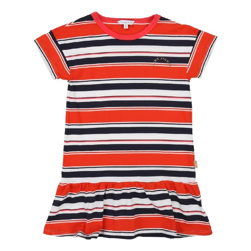 Shop and Save ORANGE NAVY STRIPED DRESS