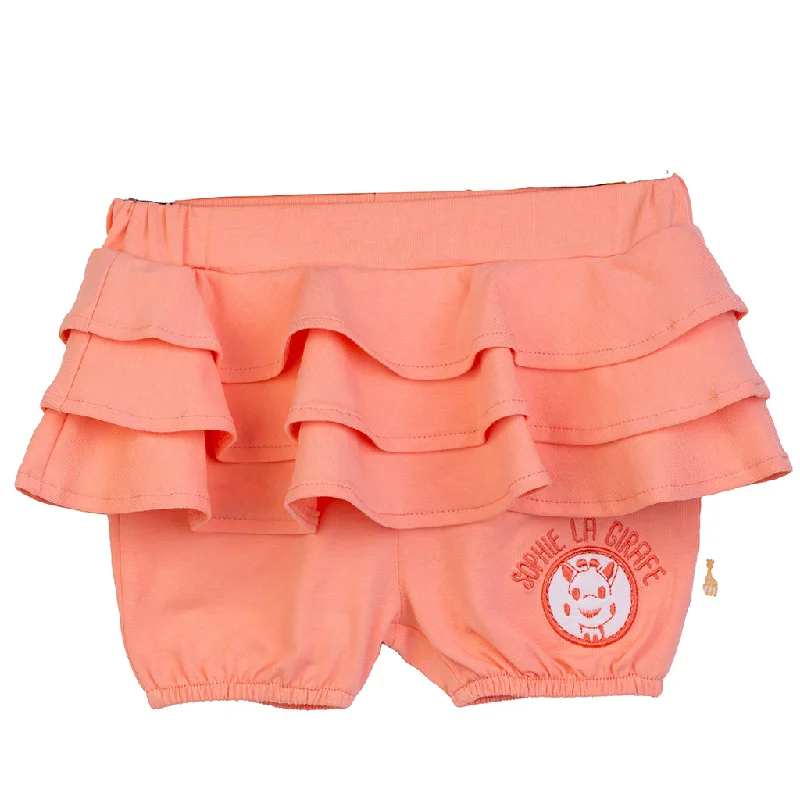 Holiday Sale Peach Ruffle Logo Shorts