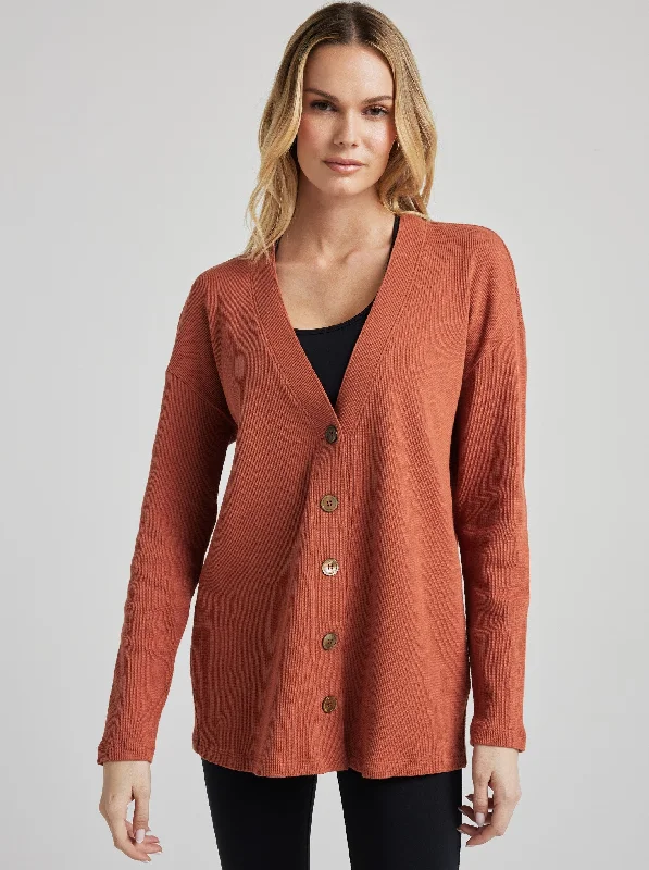Referral Discount Relaxed Cardigan - Baked Clay