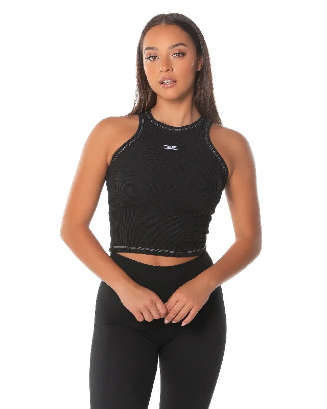 Crazy Deals Ribbed Singlet - Black
