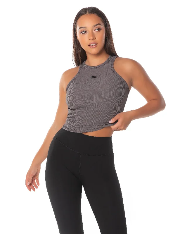 Big Discounts Ribbed Singlet - Charcoal